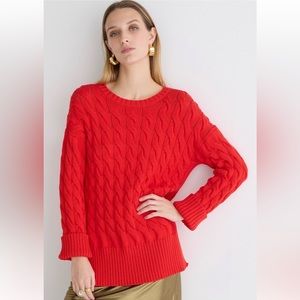 J. Crew Cable Knit Side Slit Sweater